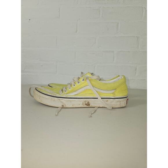 Vans Women's Color Theory Old Skool Shoes Neon Bright Yellow Size 8 US - Picture 3 of 9